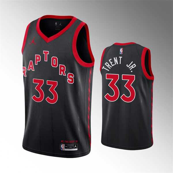 Mens Toronto Raptors #33 Gary Trent Jr. Black Statement Edition Jersey Dzhi